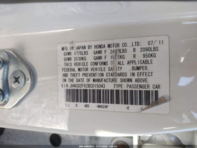 2011 ACURA TSX JH4CU2F62BC015043 Photo 8