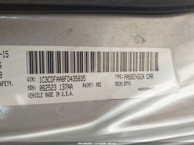 2015 DODGE DART 1C3CDFAA8FD435835 Photo 8