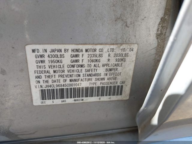 2005 ACURA TSX JH4CL96845C001047 Photo 8