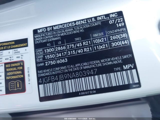 2022 MERCEDES-BENZ GLE 350 4JGFB4JB9NA803947 Photo 8