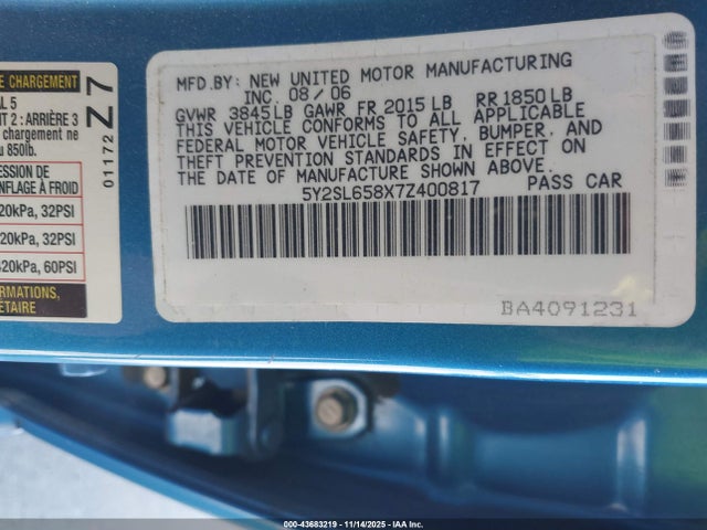 2007 PONTIAC VIBE 5Y2SL658X7Z400817 Photo 8