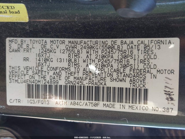2013 TOYOTA TACOMA 3TMLU4EN4DM124899 Photo 8
