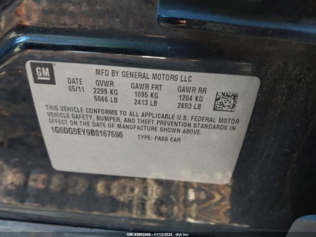 2011 CADILLAC CTS 1G6DG5EY9B0167696 Photo 8