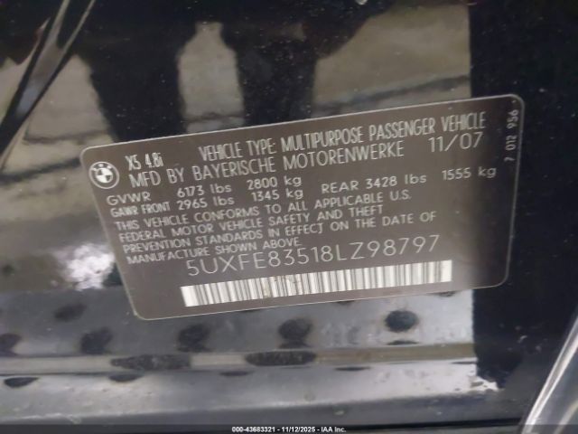 2008 BMW X5 5UXFE83518LZ98797 Photo 8