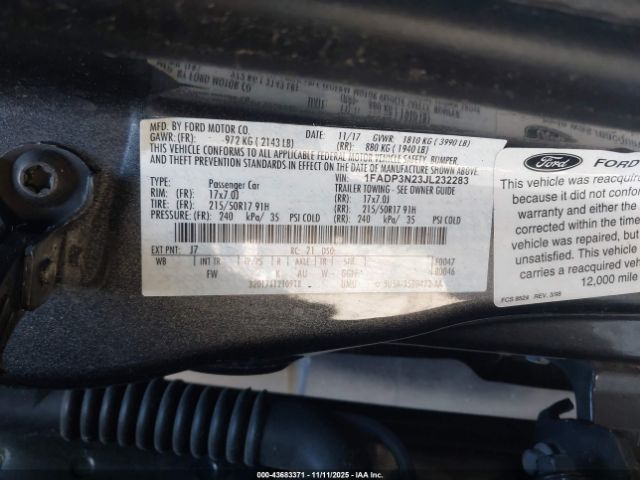 2018 FORD FOCUS 1FADP3N23JL232283 Photo 8