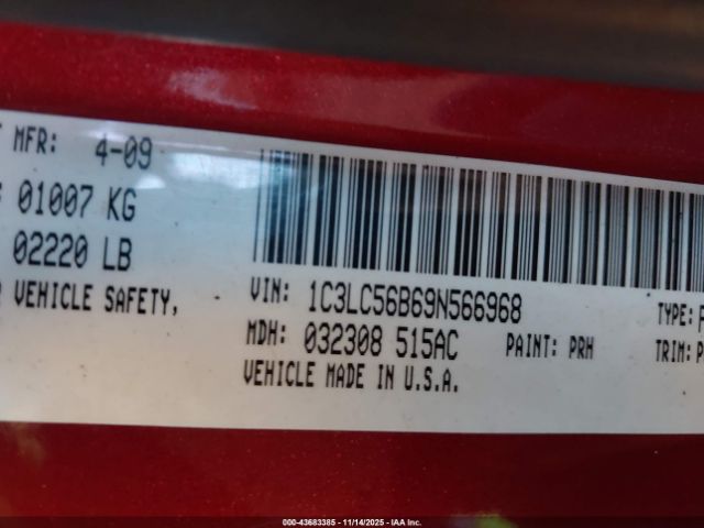 2009 CHRYSLER SEBRING 1C3LC56B69N566968 Photo 8