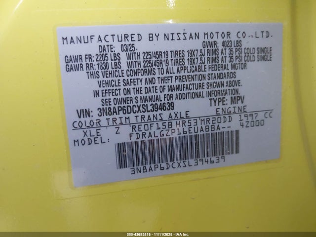 3N8AP6DCXSL394639 Nissan Kicks Sr Fwd