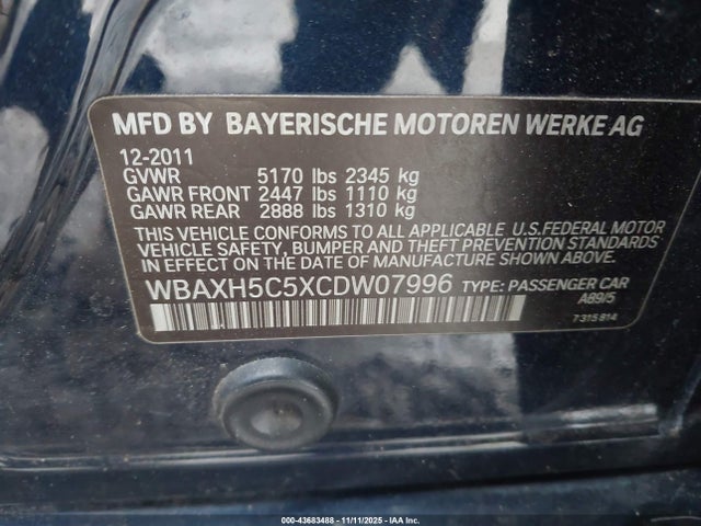 2012 BMW 528I WBAXH5C5XCDW07996 Photo 8
