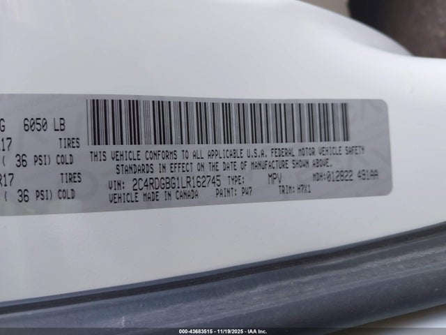 Dodge Grand Caravan Se 2020 2C4RDGBG1LR162745 Image 9