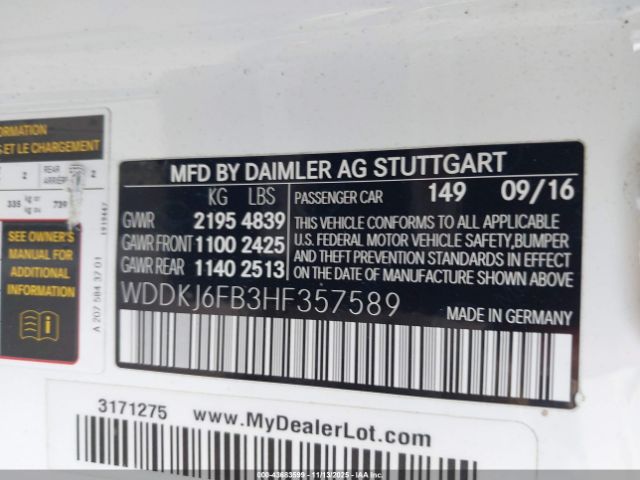 2017 MERCEDES-BENZ E 400 WDDKJ6FB3HF357589 Photo 8