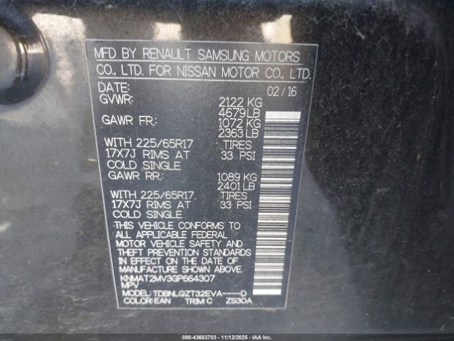 2016 NISSAN ROGUE KNMAT2MV3GP664307 Photo 8