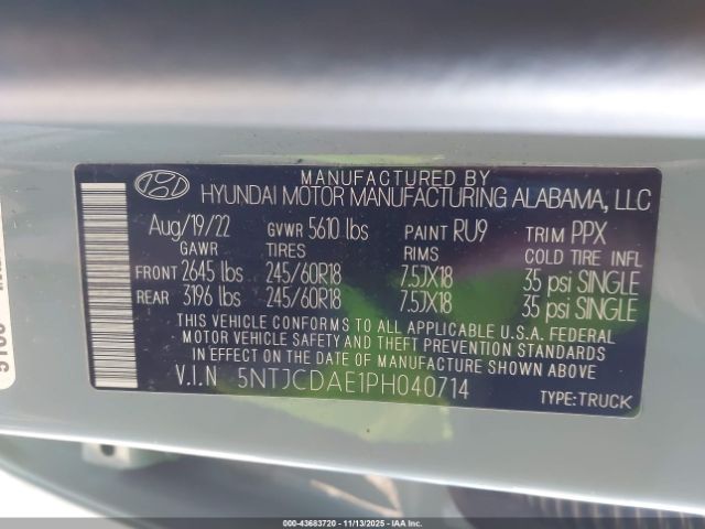 2023 HYUNDAI SANTA CRUZ 5NTJCDAE1PH040714 Photo 8