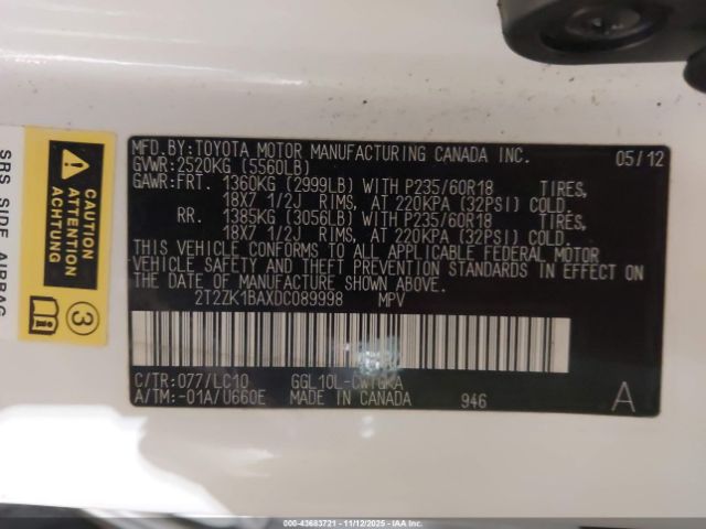 2013 LEXUS RX 350 2T2ZK1BAXDC089998 Photo 8