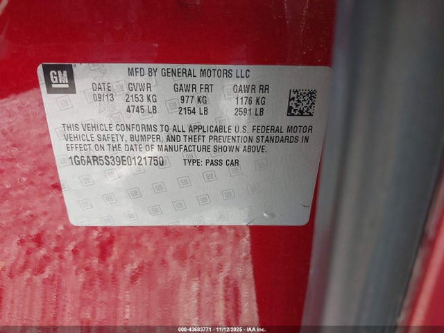 2014 CADILLAC CTS 1G6AR5S39E0121750 Photo 8