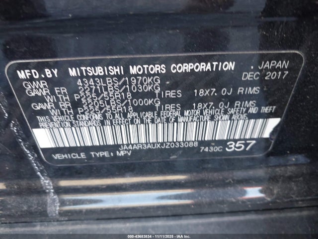 2018 MITSUBISHI OUTLANDER SPORT JA4AR3AUXJZ033088 Photo 8