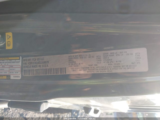 2025 JEEP GLADIATOR 1C6PJTAG4SL504679 Photo 8