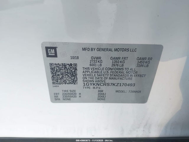 2019 CADILLAC XT5 1GYKNCRS7KZ170493 Photo 8