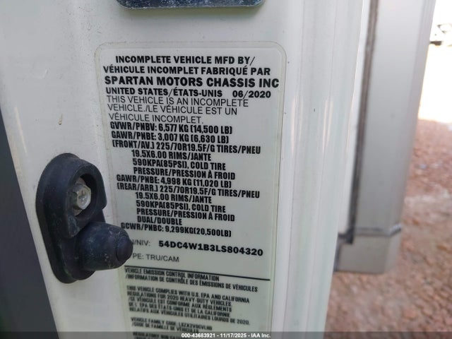 Продаж на аукціоні авто 2020 Isuzu Npr Hd, vin: 54DC4W1B3LS804320, номер лоту: 43683921
