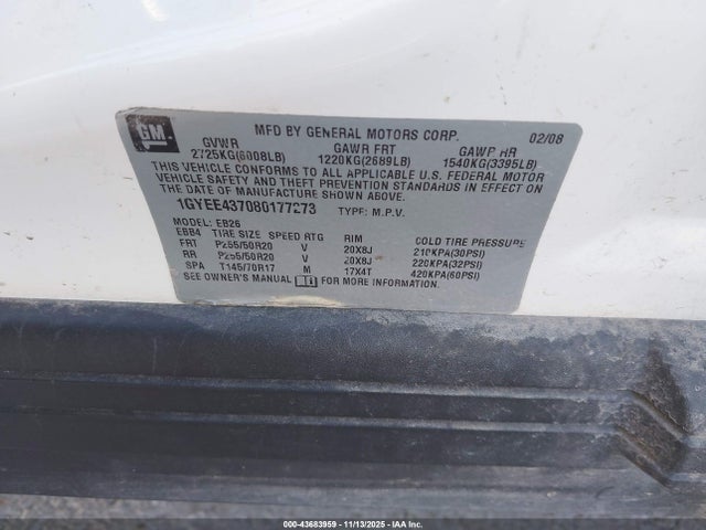 2008 CADILLAC SRX 1GYEE437080177273 Photo 8