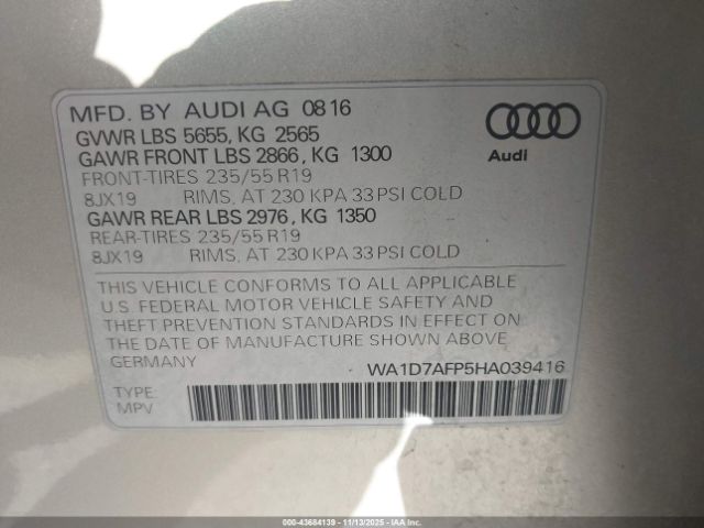 2017 AUDI Q5 WA1D7AFP5HA039416 Photo 8