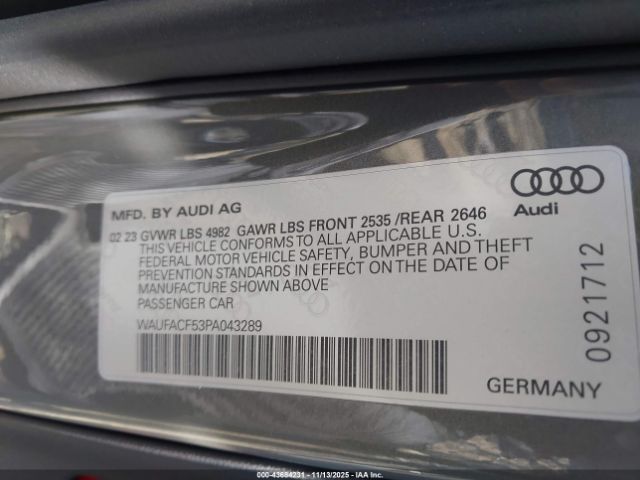 2023 AUDI A5 SPORTBACK WAUFACF53PA043289 Photo 8