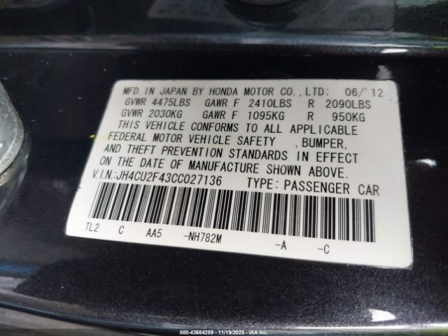 2012 ACURA TSX JH4CU2F43CC027136 Photo 8
