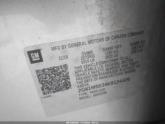 2019 CADILLAC XTS 2G61M5S34K9124426 Photo 8