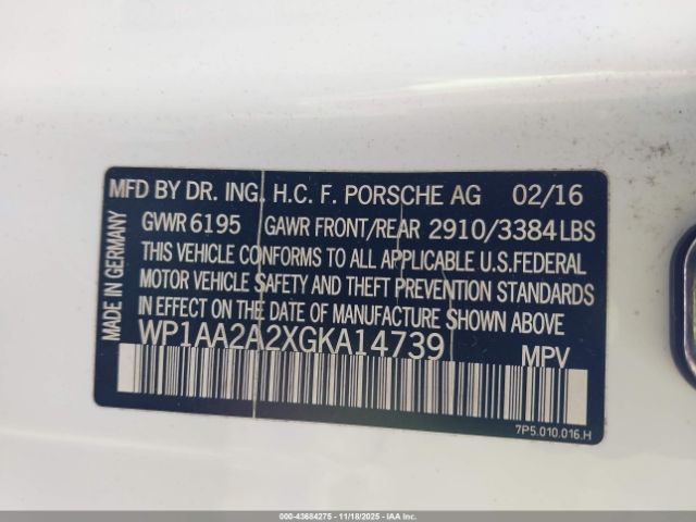 2016 PORSCHE CAYENNE WP1AA2A2XGKA14739 Photo 8