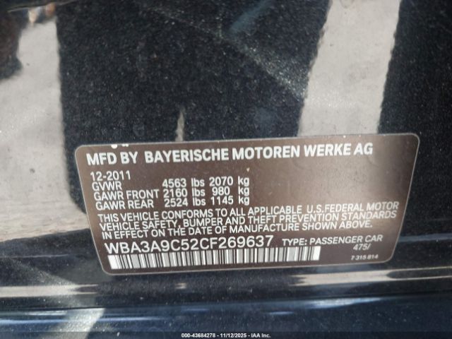2012 BMW 335I WBA3A9C52CF269637 Photo 8