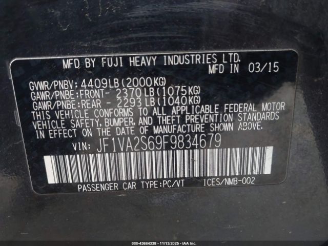 2015 SUBARU WRX STI JF1VA2S69F9834679 Photo 8