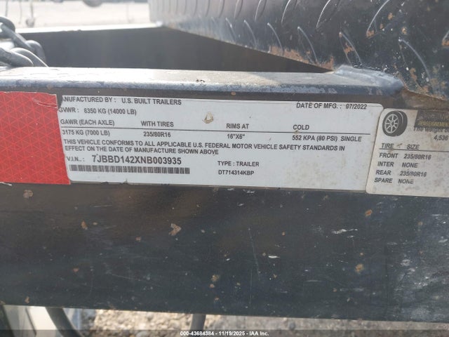 Homemade Trailer 2022 7JBBD142XNB003935 Image 9