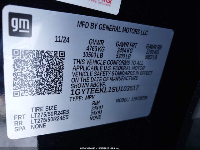 2025 CADILLAC ESCALADE IQ 1GYTEEKL1SU103517 Photo 8