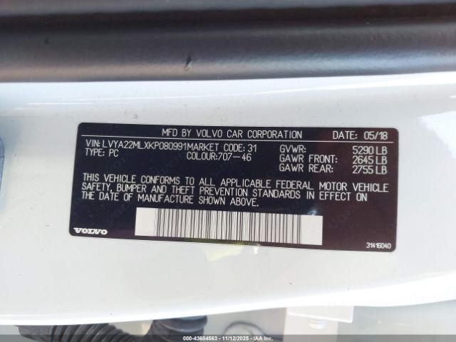 2019 VOLVO S90 LVYA22MLXKP080991 Photo 8