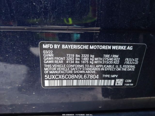 2022 BMW X7 5UXCX6C08N9L67804 Photo 8