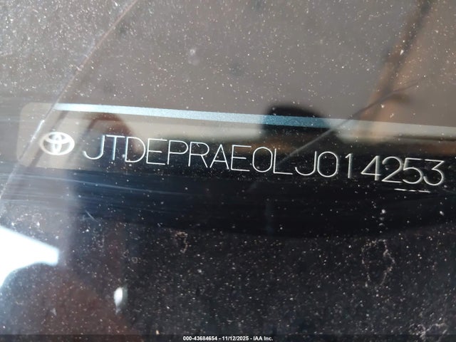 Aukcja sprzedaży 2020 Toyota Corolla Le, vin: JTDEPRAE0LJ014253, numer aukcji: 43684654