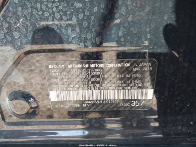 2018 MITSUBISHI OUTLANDER SPORT JA4AP3AU4JU012627 Photo 8