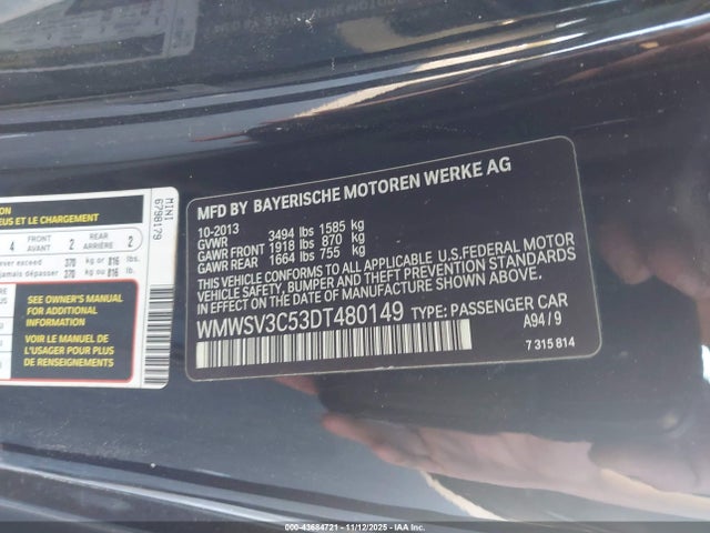 2013 MINI HARDTOP WMWSV3C53DT480149 Photo 8