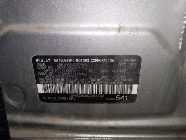 2020 MITSUBISHI OUTLANDER JA4AZ3A30LZ044742 Photo 8