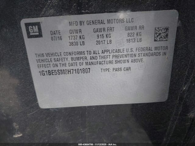 2017 CHEVROLET CRUZE 1G1BE5SM8H7101807 Photo 8