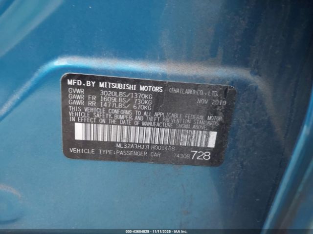 2020 MITSUBISHI MIRAGE ML32A3HJ7LH003488 Photo 8