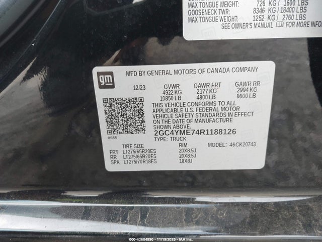 2GC4YME74R1188126 Chevrolet SILVERADO 2500HD