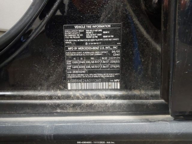 2006 MERCEDES-BENZ ML 350 4JGBB86E26A011360 Photo 8