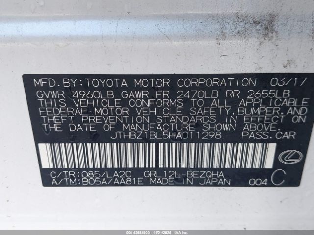 2017 LEXUS GS 350 JTHBZ1BL5HA011298 Photo 8