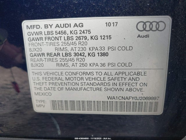 2018 AUDI Q5 WA1CNAFY0J2069997 Photo 8