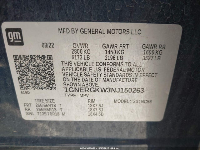 Chevrolet Traverse 2022 1GNERGKW3NJ150263 Image 23