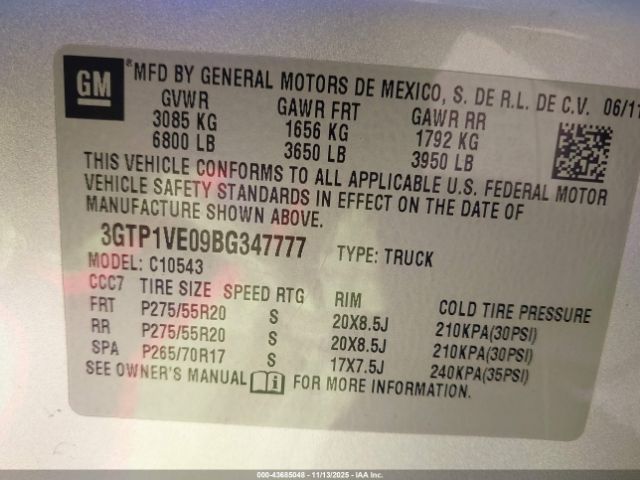 2011 GMC SIERRA 1500 3GTP1VE09BG347777 Photo 8