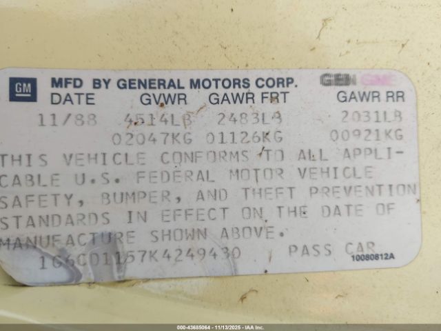 1989 CADILLAC DEVILLE 1G6CD1157K4249430 Photo 8