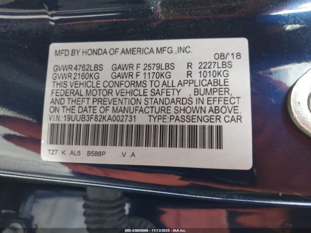 2019 ACURA TLX 19UUB3F82KA002731 Photo 8