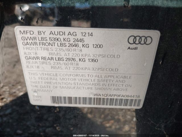 2015 AUDI Q5 WA1CFAFP9FA084418 Photo 8