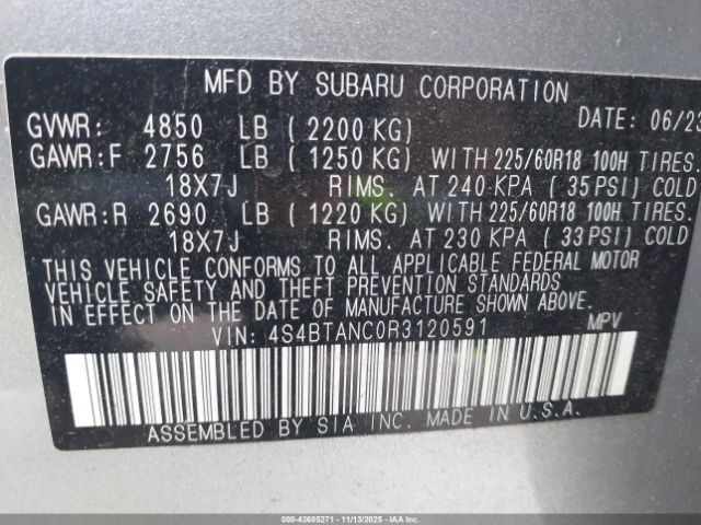 2024 SUBARU OUTBACK 4S4BTANC0R3120591 Photo 8